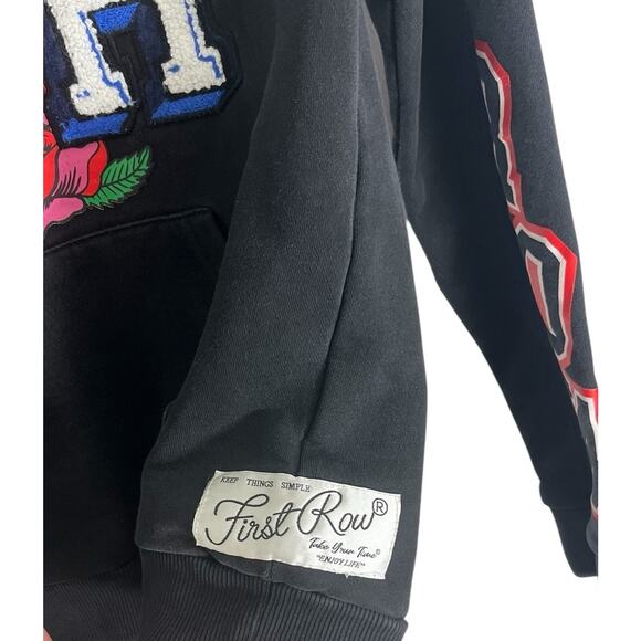 First Row Sweatshirt Hoodie Black Small Multicolor y2k Whimsygoth Streetwear - Picture 3 of 10